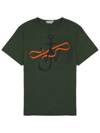 J.W.Anderson Green Graphic Logo Crewneck Cotton T-Shirt