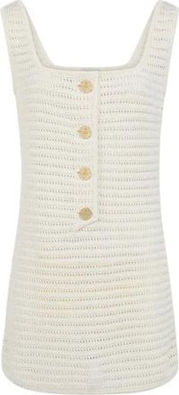 Le Kasha Witte Jurk met Gouden Munten - Dames - Korte kleedjes - Wit - Xs/S - Kleedjes