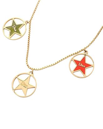 Dior Plated Circle Star Logo Necklace (Authentic Pre-Loved)