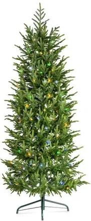 Glitzhome 5ft/6ft Pre-lit Christmas Artificial Norfolk Pine Tree with Twinkling Lights and Remote Controller in Green at Nordstrom, Size Medium