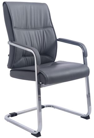 Clp Silla basculante con patas de metal y asiento en Simil cuero Gris