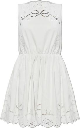 Self Portrait Short Dresses, female, White, Size: 2XS Cotton Embroidered Mini Dress
