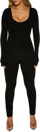 Naked Wardrobe Long Sleeve Jumpsuit in Black at Nordstrom Rack, Size Small