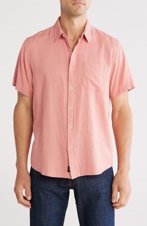Lucky Brand San Gabriel Short Sleeve Linen Blend Button-Up Shirt in Rosette at Nordstrom Rack, Size Xx-Large