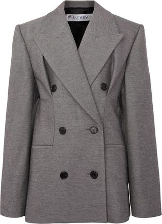 J.W.Anderson double-breasted hourglass blazer - women - Viscose - 10 - Grey