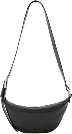 AllSaints Luna Leather Crossbody Bag in Black/silver at Nordstrom