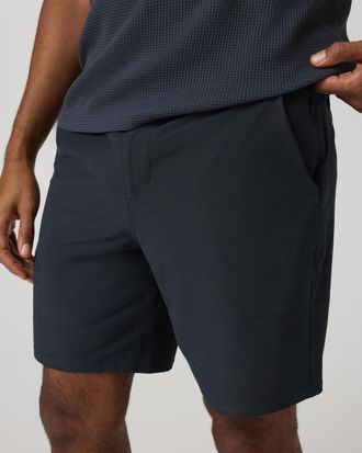Vuori Clothing Aim Shorts 8 | Navy Linen Texture | 28
