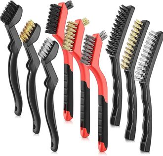 OEM Juego De 9 Cepillos De Alambre De Acero Inoxidable Para Limpiar Piezas Peque&ntilde;as, Lat&oacute;n, Cobre, Acero/nylon Contra Escoria De Soldadura Y &Oacute;xido