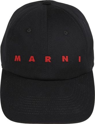Marni Katoenen baseballpet met verstelbare band - Heren - Petten - Zwart - L - Katoen - Accessoires