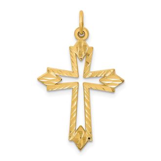 Diamond2Deal 10k Yellow Gold Cross Charm
