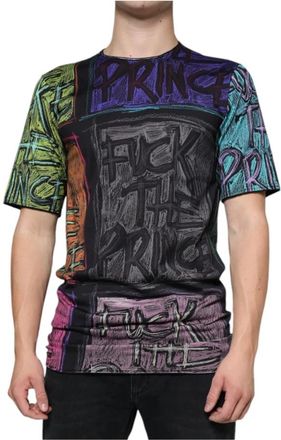 Dolce & Gabbana Multicolor Grafische Print Katoenen T-shirt - Heren - T-shirts - Veelkleurig - XS - Katoen - Tops