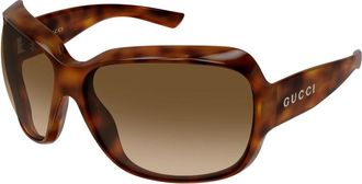 Gucci Vierkante Zonnebril - Dames - Zonnebrillen - Bruin - 70 MM - Accessoires
