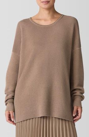 Eileen Fisher Ottoman Stitch Tunic Sweater in Biscuit at Nordstrom Rack, Size Medium