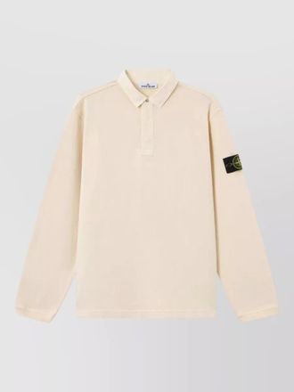 Stone Island polo neck sweatshirt contrast fabric detail