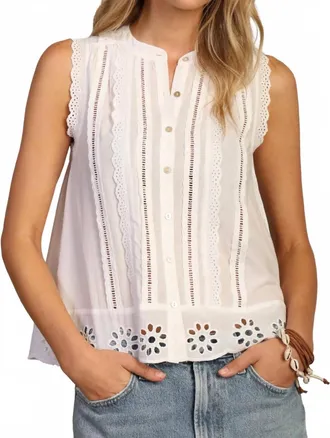 Dylan Jane Button Up Top In White