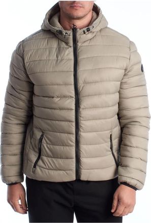U.S.Polo Association Gewatteerde jas met capuchon - Heren - Winterjassen - Beige - L - Polyester - Jassen