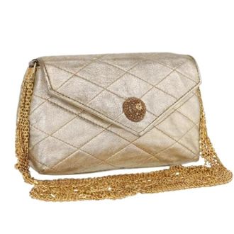 Chanel Pre-owned Vintage Leren Clutch - Dames - Vintage Clutch - Geel - ONE Size - Leer - Vintage