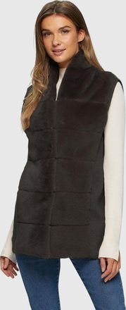 Gorski REVERSIBLE SELECT SHEARLING LAMB VEST WITH SELECT WOOL AND CASHMERE BLEND BACK AND BELT