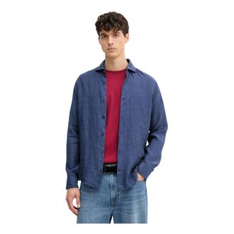 Joop Heren, Overhemden, Blauw, Maat: XL Linnen
