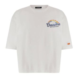 Willy Chavarria T-Shirts, male, White, Size: S Cotton T-shirt with rainbow print