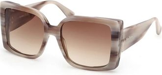 Max Mara Hinge Zonnebril - Dames - Zonnebrillen - Grijs - 56 MM - Accessoires