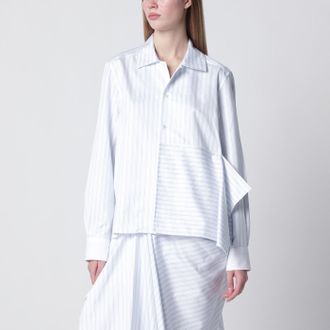 J.W.Anderson White striped asymmetric draped shirt