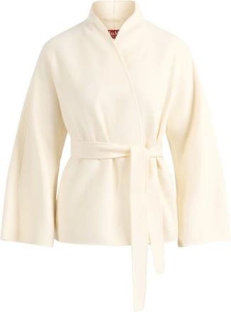 Max Mara Jassen, Dames, Wit, S, Wol, Mstforte Jas