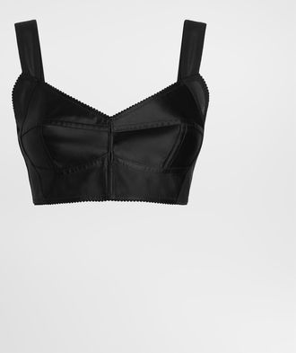 Dolce & Gabbana Satin Bustier Top - Woman Shirts And Tops Black 36