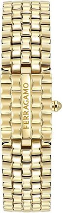 Ferragamo Secret Red Sandstone Bracelet Watch, 18.5mm x 30mm in Ip Yellow Gold at Nordstrom