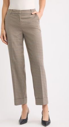 Anne Klein Plaid Cuff Pants in Anne Black Multi at Nordstrom, Size 10