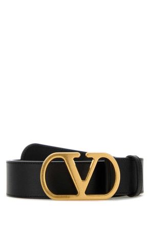 Valentino Garavani Black Vlogo Buckle Belt