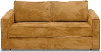 VENTE-UNIQUE.COM Sofá cama terciopelo 4 plazas mostaza 215x223cm