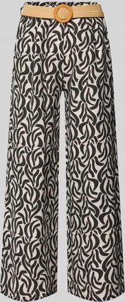 Zabaione Stoffhose aus Viskose-Mix mit G&uuml;rtel Modell Mi44laa in Black, Gr&ouml;&szlig;e XXL