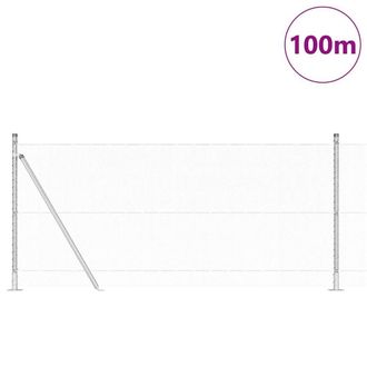 Berkfield Home Hexagon Fence 0.8x100 m Galvanised Steel in Silver