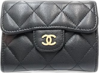Chanel Black Grained Calfskin Coin Purse/Coin Case (Pre-Owned)