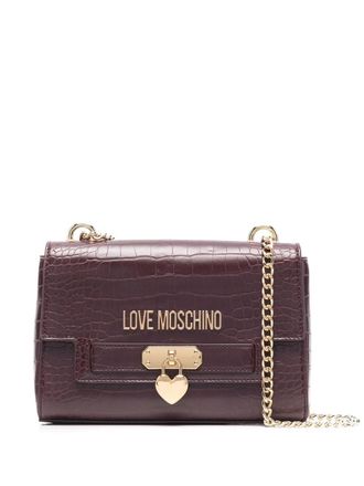Love Moschino Schoudertas met krokodillenleer-effect - Paars
