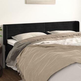 vidaXL Cabecero De Terciopelo Negro 163x16x78/88 Cm Vidaxl