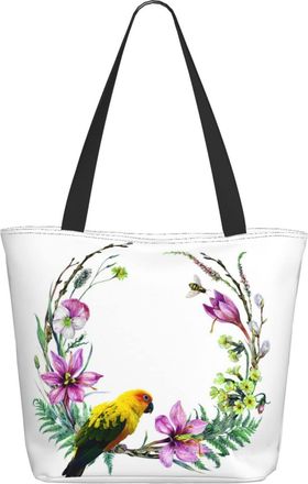 AOOEDM Spring Bird Bee Flowers Ladies Shopping Bag 13x11x7in.The Perfect ValentineS Day Gift.It Is The Best ValentineS Day Gift For Mom, Daughter, Wife,Etc