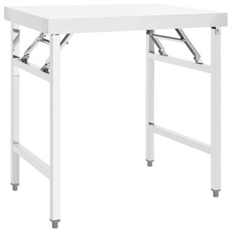 vidaXL Vidaxl - Mesa De Trabajo Plegable Para Cocina Acero 85x60x80 Cm