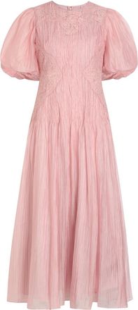 Aje Aje Ophelia Pintuck Chiffon Midi Dress - Light Pink - 16 (UK16 / XL)