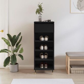 vidaXL Shoe Cabinet Black 40x36x105 cm Engineered Wood Vidaxl