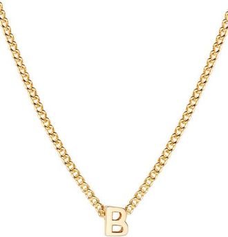 Brook & York Kira Mini Initial Pendant Necklace in Gold B at Nordstrom