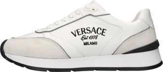 Versace Schoenen, Heren, Wit, 41 EU, Leer, Milano Runner
