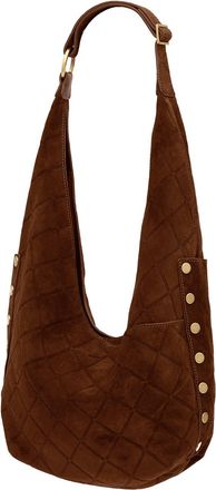 Hammitt Hammitt Tom Zip Chocolate Diamond Suede Antique Gold Lrg
