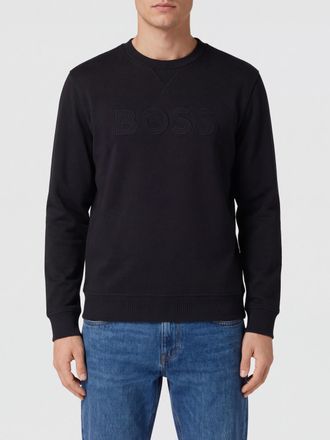 HUGO BOSS Crew-Neck Cotton Jumper with Tone-on-Tone Logo