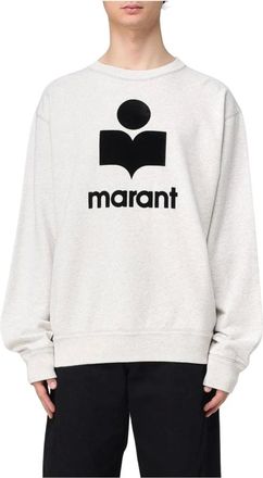 Isabel Marant Hoodies & sweatvesten, Heren, Grijs, XL, Katoen, Grijze Logo Sweatshirt Relaxed Fit