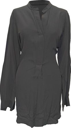 Joseph Mini Shirt Dress in Black Silk