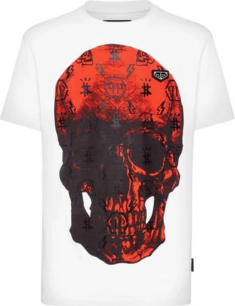 Philipp Plein T-Shirt Ronde Hals Skull - unisex - T-shirts - Wit - 2XL - Katoen - Tops