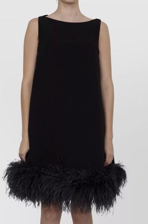 Valentino Garavani mini dress with feather hem and bow