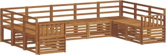 vidaXL Conjunto De Sof&aacute;s De Exterior 9 Uds. Natural Vidaxl